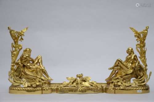 A pair of large gilt bronze fire dogs (55cm)