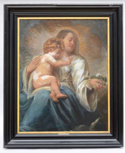 Anonymous (17th century): painting (o/c) 'Madonna and child' (*) (103x80cm)