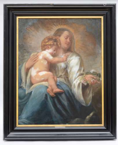 Anonymous (17th century): painting (o/c) 'Madonna and child' (*) (103x80cm)