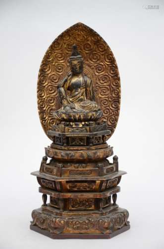 A Japanese gilt wooden statue 'Kannon' (50cm)