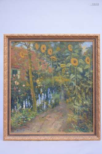 Broeckaert Herman: painting (o/c) 'sunflowers' (68x76cm)
