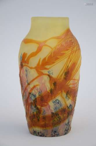 Vase in p‚te de verre by GallÈ 'flowers' (19cm)