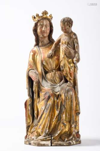A wooden sculpture 'Sedes Sapientiae' (75cm)