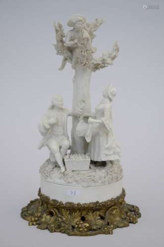 Group in white Sevres biscuit with bronze mounts, marked (*) (31cm)