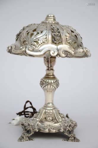 A Silver lamp, Louis-Philippe (29cm)