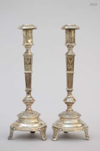 A pair of Louis XVI style candlesticks (*) (32cm)