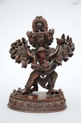 A tantric bronze sculpture, Tibet (11x11x23cm)