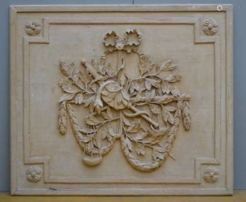 Louis XVI panel in sculpted wood (135x158cm)
