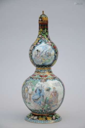 A double gourd vase in cloisonnÈ 'immortals' (46cm)