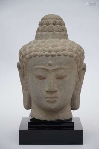 Buddha head in stone, Indonesia (39cm)