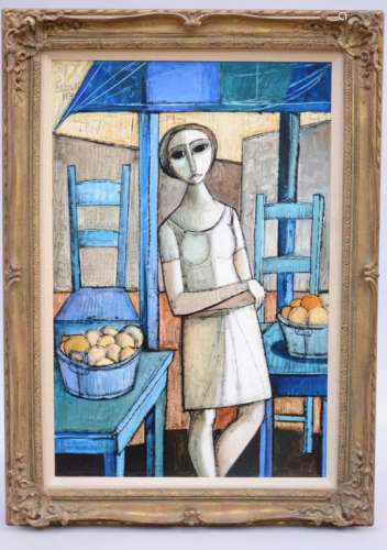 Ranucci: painting (o/c) 'lady in interior' (62x93cm)