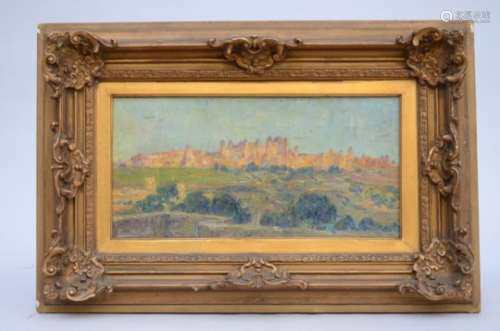 Ferdinand Willaert: painting (o/c) 'city view' (51x25cm)