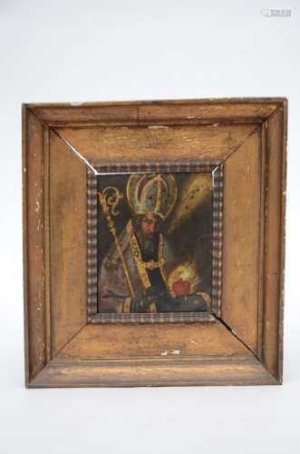 Anonymous: painting (o/c) 'Augustinus' (13x16cm)