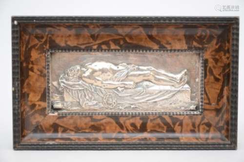 A silver plaque 'burial of Christ' (9x22cm)