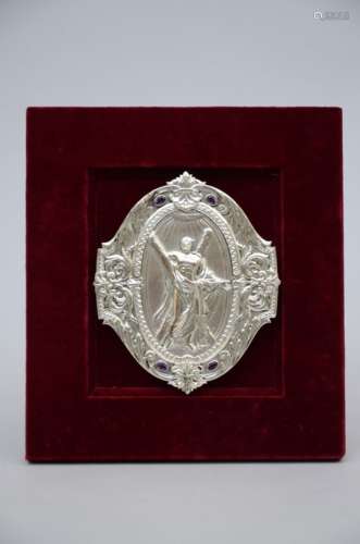 A silver plaque 'Saint Andreas' (16x19cm)