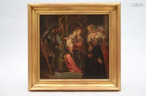 X. Mellery: painting (o/c) 'adoration' (45x48cm)
