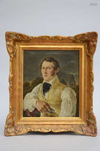 Anonymous (19th century): painting (o/c) 'portrait of a man' (34x41cm)