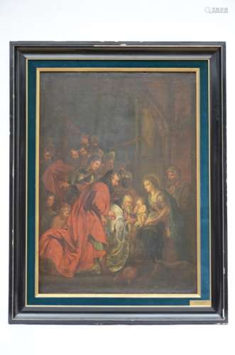 Anonymous: painting (o/p) 'Adoration of the Magi' (48x67cm)