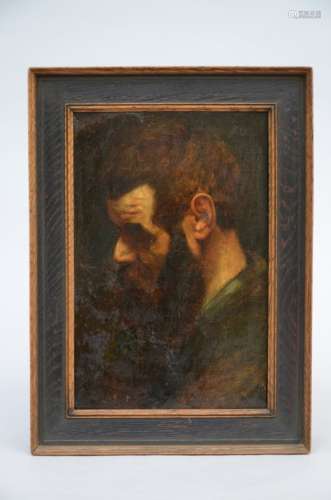 Anonymous: painting (o/p) 'study of man's head' (*) (22x35cm)