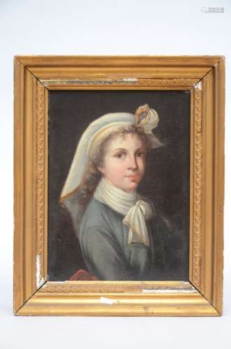 Anonymous (19th century): painting (o/c) 'portrait of a girl' (24x30cm)