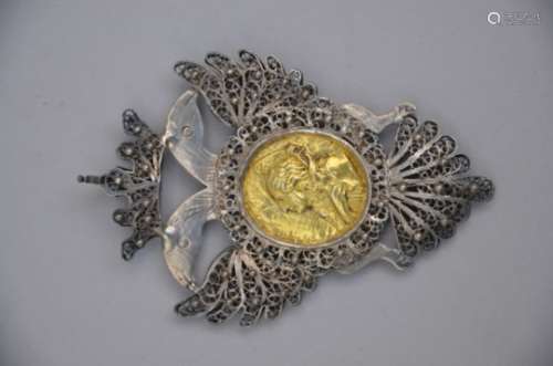 Pendant in Russian silver filigree 'Catherine la Grande' (6x9cm)