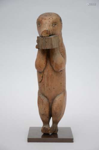 Wooden sculpture 'pig' (43cm)