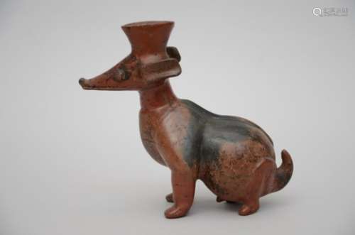 Terra cotta sculpture 'dog', South America * (25x28x13cm)