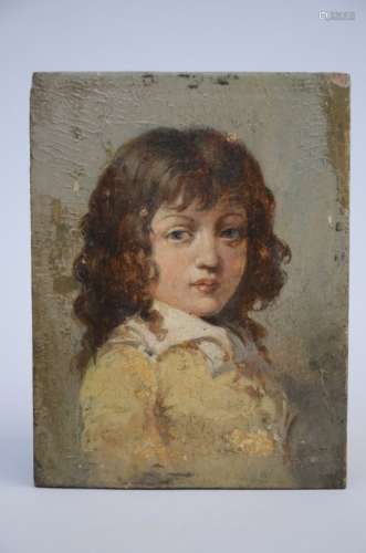Anonymous: painting (o/p) 'portrait of a boy' (*) (14x19cm)
