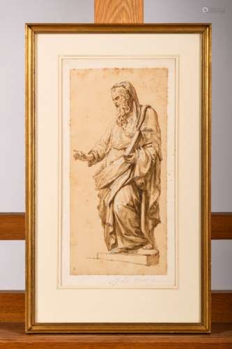 J.B. Greuze (attributed to): sketch 'apostle' (*) (14x30cm)