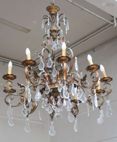 Large decorative chandelier in wrought iron (90x110cm)