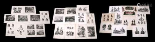 A quantity of antique South Sea Island interest prints including examples by J Brodtmann Tonga