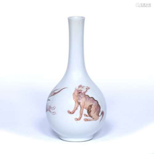 Pear shaped bottle vase Chinese, 19th/20th Century the globular body supporting a tall slender