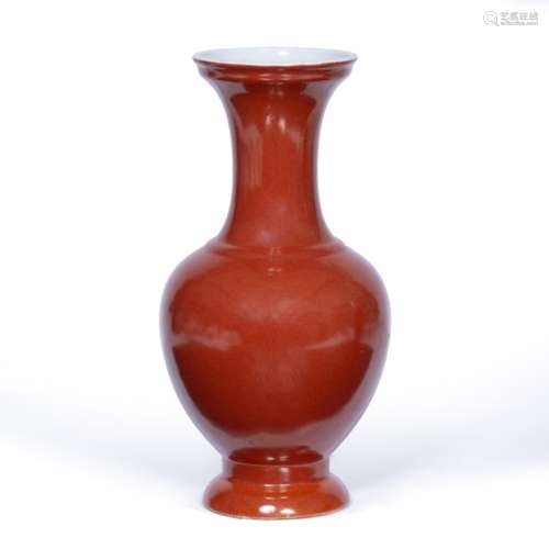 Baluster bottle vase Chinese, late 19th Century supporting a waisted neck with trumpet mouth 24cm