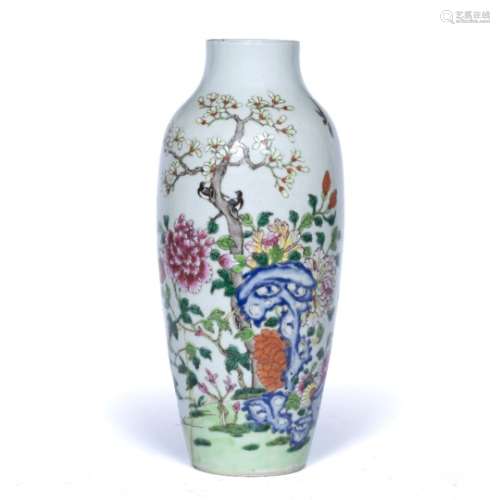 Semi-eggshell porcelain vase Chinese, Yongzheng /early Qianlong slightly textured surface, finely