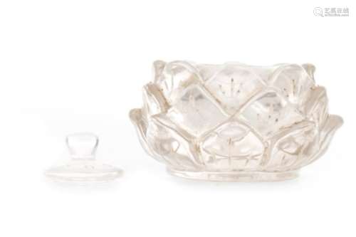 A LATE 19TH/EARLY 20TH CENTURY ROCK CRYSTAL INKWELL