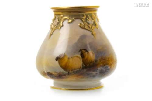 A ROYAL WORCESTER VASE BY E H BARKER