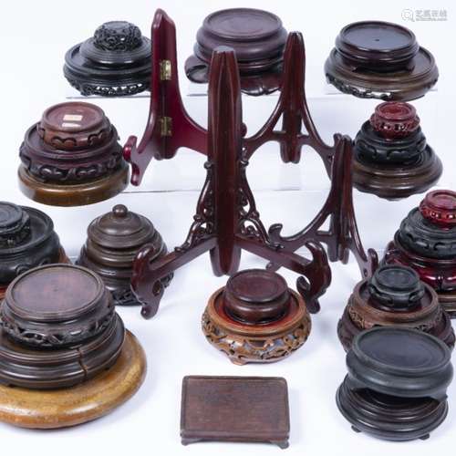 Collection of hardwood stands and covers Chinese, 19th/20th Century