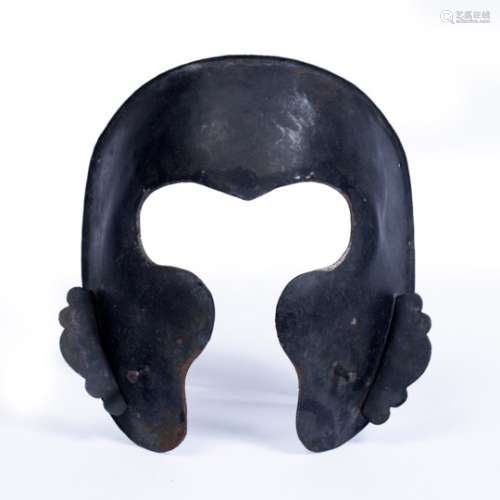 Iron menpo mask Japanese, Edo period samurai menpo iron yori-kabuto mask