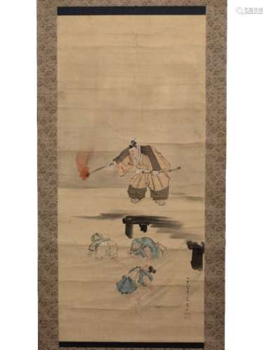Kikuchi Yosai (1781 -1878) Aoto Fujitsuna and his men searching for his lost money in the Nameri