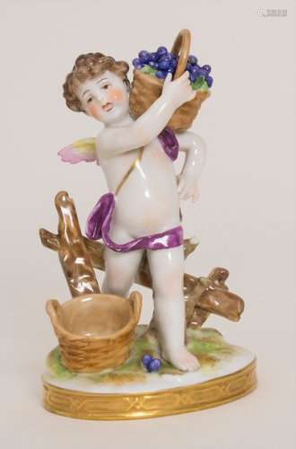 Puttofigur mir Traubenkorb / A cherub with grapes,…