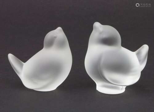 Paar Glasfiguren Spatzen / A pair of glass figurin…