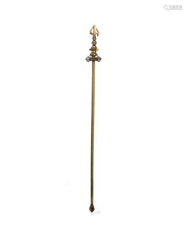17世紀 銅鎏金金剛天杖