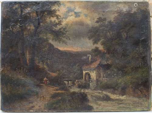 Eduard Hein (1854 1918), 'Landschaft mit Mühle' / …