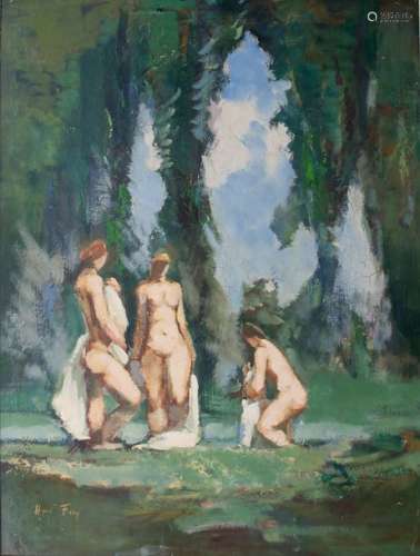 Hanns Fay (1888 1957), 3 weibliche Akte 'Badende' …