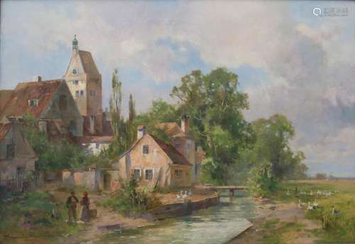 Karl Adam Heinisch (1847 1923), 'Fränkisches Dorf …