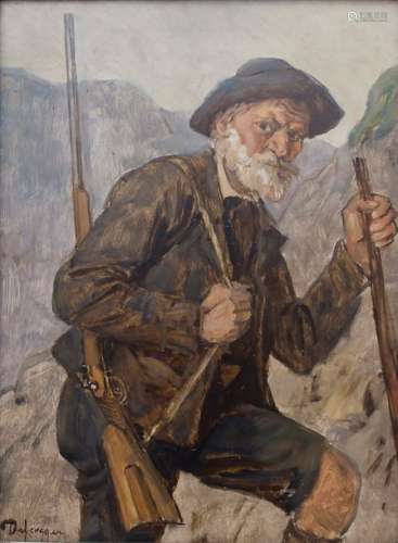 Franz von Defregger (1835 1921), 'Jäger in Berglan…