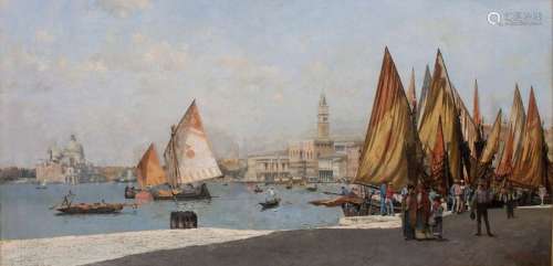 G. Echevarria (19./20. Jh.), 'Venedig: Hafen vor d…
