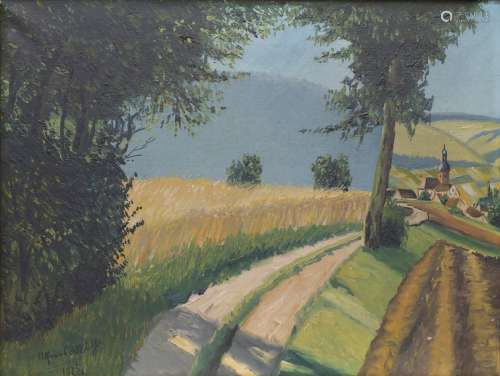 Alfred Mühls (tätig um 1925), 'Landschaft mit Weiz…