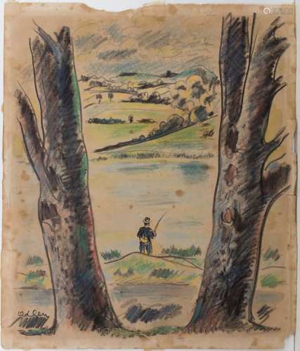 Michel Adlen (1898 1980), 'Angler am Flussufer' / …