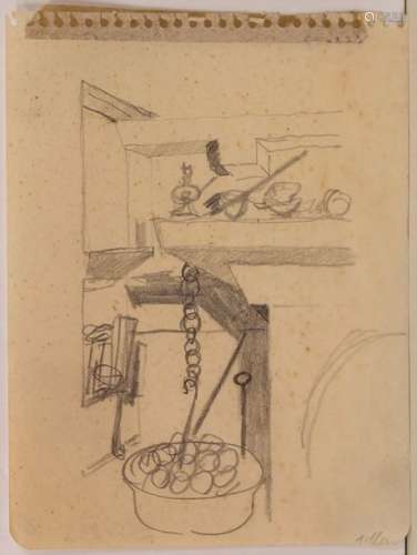 Jankel Adler (1895 1949), 'Skizzenhaftes Interieur…